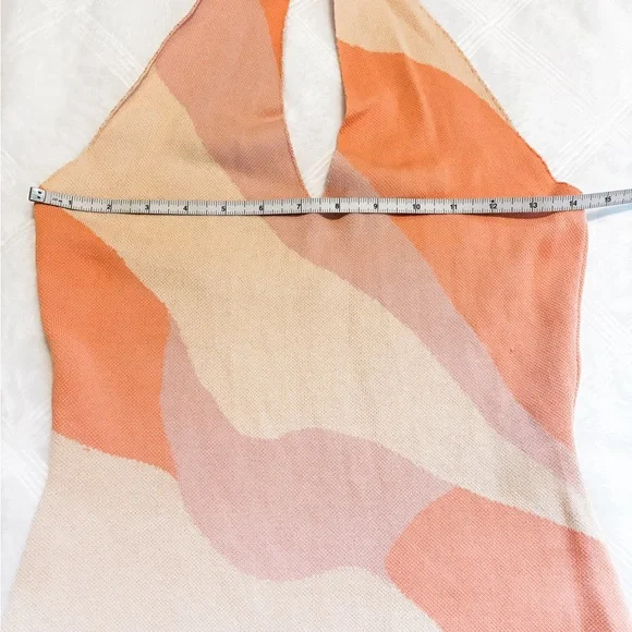 Superdown Elliot Halter Mini Dress Orange‎ Multi Size M - Picture 7 of 8